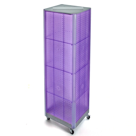 Azar Displays Four-Sided Pegboard Floor Wheeled Display Panel Size:16" x 64.25" 700406-PUR